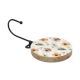 Multicolor Floral Pattern Round Wood and Resin Wall Mounted Hooks